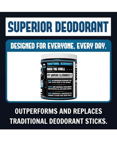 Aluminum Free Unscented Underarm Deodorant Wipes - Maximum Strength Stain-Free Paraben-Free 90 Count for Men & Women | 3 Month Supply - Buy Online on GoSupps.com