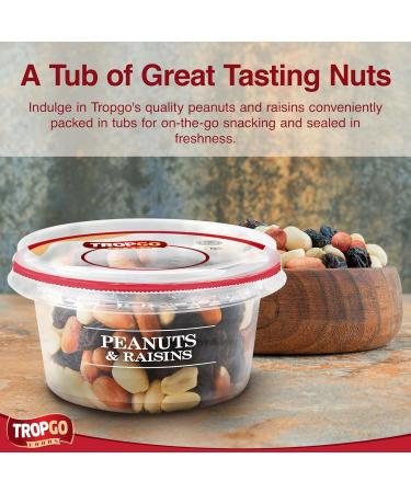 Tropgo Peanuts and Raisins 200g Tub - Peanuts and Dried Fruit in Resealable and Recyclable Tub - Wholesome Trail Mix with Fibre Protein and Essential Minerals - Healthy Nuts for All Ages - Buy Online on GoSupps.com