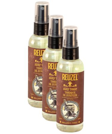 Reuzel Surf Tonic Hairspray - Fragrance Free - Adds Grip Texture And Volume - Create A Windblown Style With Matte Finish - Exaggerates Hair'S Natural Texture - For All Hair Types 3.38 Fl Oz (Pack of 3)