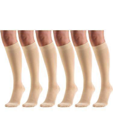 Short length 20-30 mmHg compression stockings Large beige