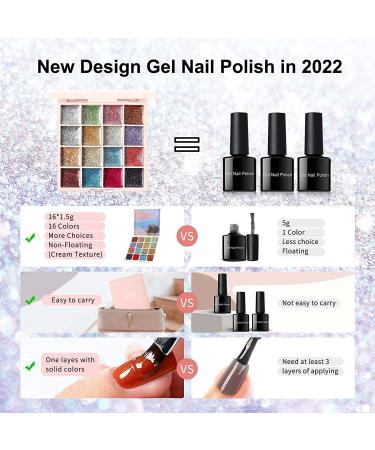 16 Colors Solid Gel Nail Polish Palette - Premium Cream Gel Kit for Stunning Nail Art | Starlight Seams - Buy Online on GoSupps.com