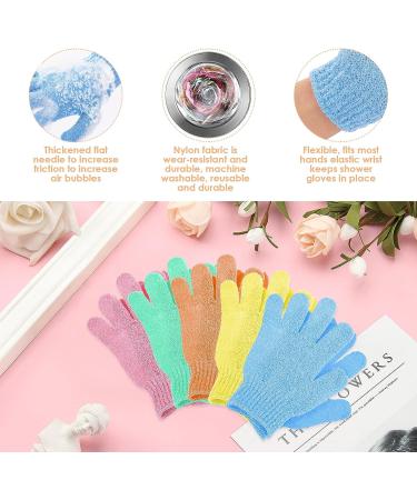 Sibba Exfoliating Gloves - 5 Pairs Natural Loofah Shower Scrub Gloves for Body & Face - Dead Skin Remover Bath Gloves for Women & Men - Buy Online on GoSupps.com