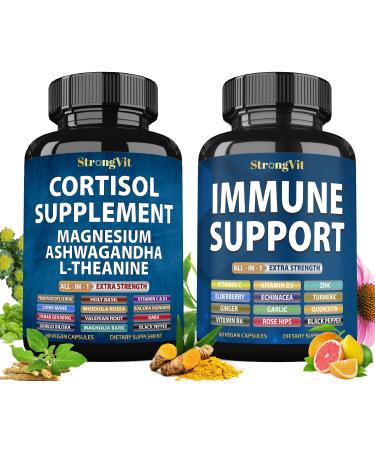 StrongVit Cortisol & Immune Support Bundle (120 Capsules)