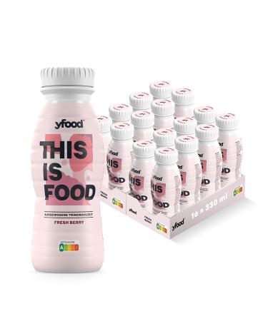 Yfood Drink Fresh Berry delicious drinking meal for on the go this is food drink 22g protein 26 vitamins and minerals 16 x 330ml taste berry including 4.00 Pfand Fresh Berry (Pfand) 330 ml (16 pack)