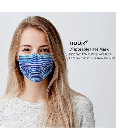 NU R Disposable Face Mask 3Ply Mask with Filter Layer and Elastic Earloop Retail 50pcs/box TIE DYE 50PCS - Buy Online on GoSupps.com
