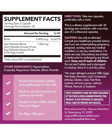 HAVASU NUTRITION Micronized Creatine Monohydrate for Women (100 Servings) & Saw Palmetto for Women Hair Complex (30 Servings) - Buy Online on GoSupps.com