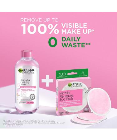 Garnier Micellar Reusable Eco Pads - 3 Micro Fibre Makeup Remover Pads - Buy Online on GoSupps.com