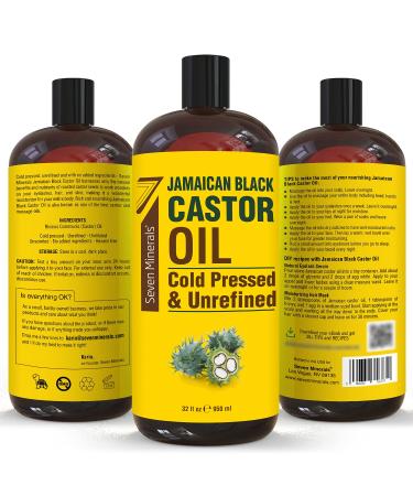 32 fl oz Pure Jamaican Black Castor Oil - Unrefined & Hexane Free - for Hair Growth, Eyelashes, Eyebrows, Skin Healing & Care - Buy Online on GoSupps.com