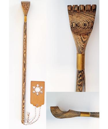 Back scratcher Dandy 42 cm | very sturdy wood | brown gold-colored eyelet scratching hand humpback scratcher scratching aid scratcher
