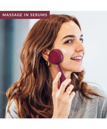 PMD Clean Pro: Smart Face Cleaning Device with Silicone Brush & Anti-Aging Massage - Waterproof SonicGlow Technology for Lifting Skin - Berry - Buy Online on GoSupps.com