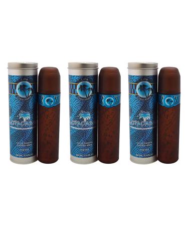 Cuba Brazil Copacabana Eau de Toilette Spray for Men 3.3 Ounce (Pack of 3)