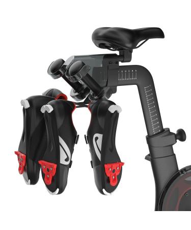 PeloFamily Shoe Hanger ONLY Compatible with Peloton Bike Plus with Plastic Weight Rack, Mental Shoes Holder ONLY for Bike+, Does NOT Fit Original Bike, Accessory for Holding 2 Pairs of Shoes