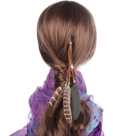 Awaytr Bohemian Feather Hair Band - Hippie Festival Accessories | 3-in-1 Tormented Feather Headdress for Women - Buy Online on GoSupps.com