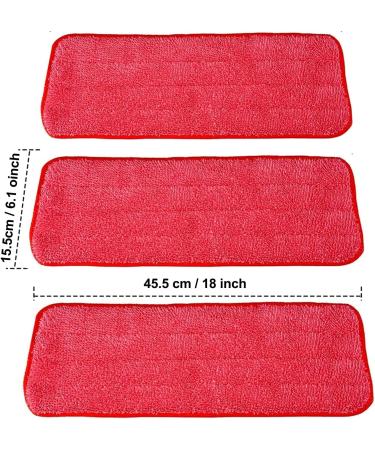 6 Pack Red Microfiber Replacement Mop Pads 18x6 - Reusable Wet & Dry Cleaning Refills for Home & Commercial Use - Buy Online on GoSupps.com