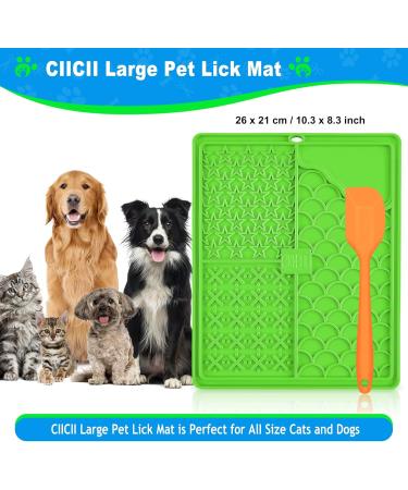 Ciicii Large Dog Leak Mat with Suction Cups - 10.3x8.3 Inches BPA-Free Silicone for Swimming Fur & Claw Care - Anti-Slip Green & Orange - Buy Online on GoSupps.com