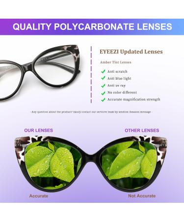 Shop 4PC Cat Eye Reading Glasses for Women | Blue Light Blocking Flexible Spring Hinges Anti-Glare | Fashionable 1.5x Magnification - Buy Online on GoSupps.com