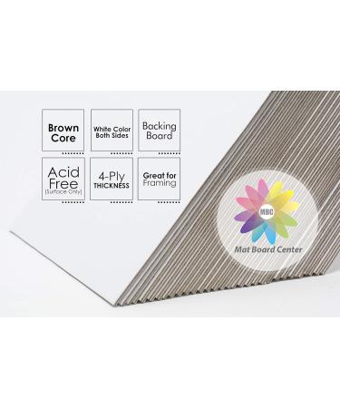 Mat Board Center 16x20 Backing Board - 20 Pack Full Sheet for Art Prints - White Backing - Buy Online on GoSupps.com