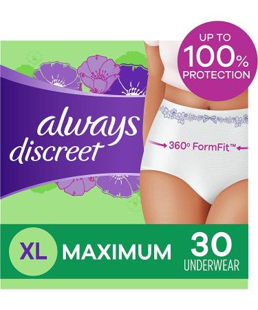 Always Discreet Postpartum Incontinence Underwear Women XL 30 Count Maximum Absorbency Disposable Green - Buy Online on GoSupps.com