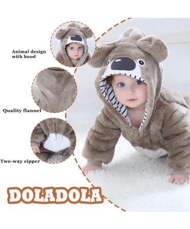 Doladola Unisex Baby Koala Romper | Flannel One Piece Pyjamas | 3-6 Months - Buy Online on GoSupps.com