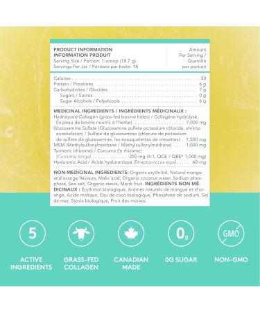 Sproos Joint Collagen | Hydrolyzed Collagen Powder + Glucosamine MSM Turmeric HA| Enhanced Collagen Peptides Powder Mango Turmeric Flavour Tub 337g - Buy Online on GoSupps.com