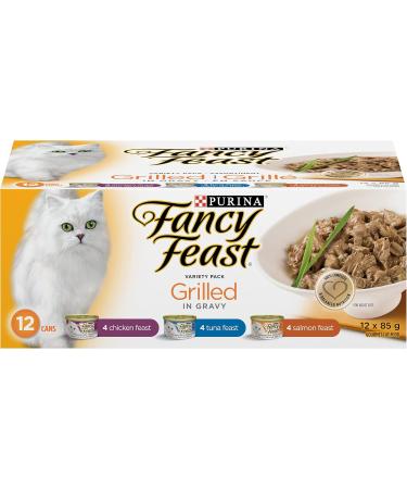 Fancy Feast Wet Cat Food Grilled Variety + Creamy Delights Variety Packs (24 Cans) - Buy Online on GoSupps.com