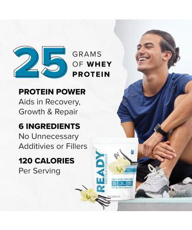 Ready Protein Powder 25g Whey Protein 120 Calories 0g Added Sugar 7 Simple Ingredients No Artificial Additives Gluten-Free Clean & Natural Vanilla (1 Pound Bag) Vanilla 1 Pound (Pack of 1) - Buy Online on GoSupps.com