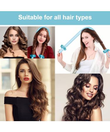 Soft Heatless Curlers Headband for DIY Waves - Blue Elastic Hair Band for Long and Medium Hair - Buy Online on GoSupps.com