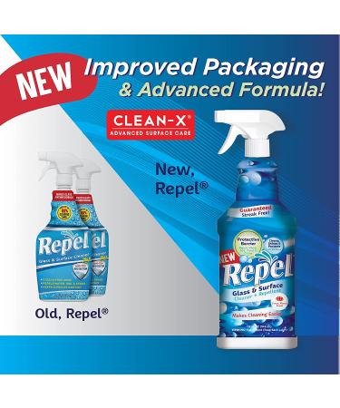 UNELKO Clean-X REPEL Glass & Surface Cleaner 32 fl. oz. (Pack of 3) - Repels Water Spots & Dirt on Glass, Mirror, Tile & Multi Surfaces - Buy Online on GoSupps.com