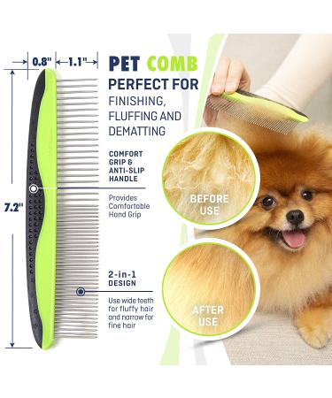 Rexipets Double-Sided Pet Grooming Set for Dogs & Cats - Small Deshedding Tool with Strong Grip - Lice & Flea Removal - Soft Bristles for Ultimate Grooming - Buy Online on GoSupps.com