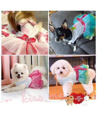 Hylyun Small Dog Dress 2 Packs - Cute Tutu Princess Dress for Girl Small Dogs in Summer - M (Chest 13.4) - Heart & Lip Printed Puppy Dresses - Buy Online on GoSupps.com
