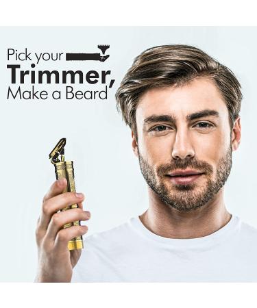 Vintage Gold Hair Trimmer for Men - Professional T Outliner Detailer Clippers | Cordless Barber Trimmer for Bald Head and Beard Edging - Buy Online on GoSupps.com