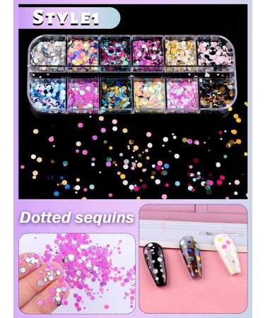 36 Color Nail Sequins - Kalolary 3D Nail Art Flakes Glitter Paillettes for Valentine s Day DIY Nail Decoration - Buy Online on GoSupps.com
