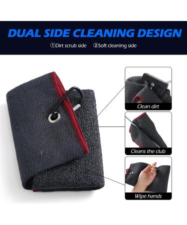 Mile High Life Tri-fold Microfiber Golf Towel - Dual Side Design, Lightweight, Highly Absorbent - Black with Red Edge - Buy Online on GoSupps.com