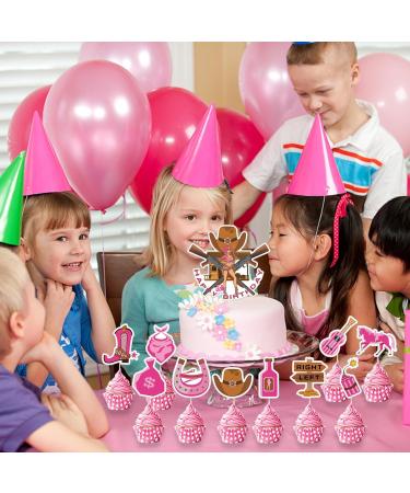 Qpout 25pcs Cowgirl Cupcake Toppers Western Cake Toppers Pink Hat and Boot Cactus Cupcake Cowboy Cowgirl Party Decorations Wild West Farm Western Happy Birthday Cupcake Toppers Preppy Horse Decor - Buy Online on GoSupps.com