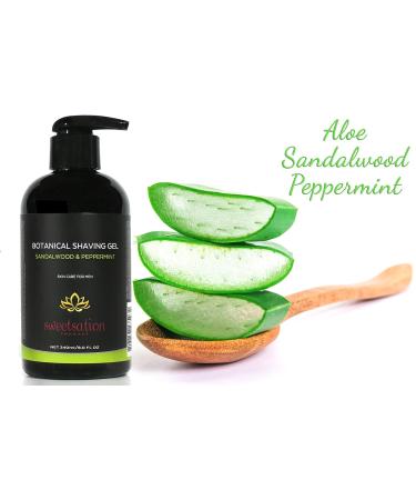 Buy Botanical Shaving Gel - Sandalwood & Peppermint | All Natural Skin Care for a Smooth Gentle Shave | 8oz International Shipping - Buy Online on GoSupps.com