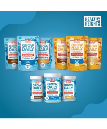 Buy Healthy Heights Grow Daily 3+ Shake Mix - Chocolate Protein Powder for Kids | Pediatrician Developed High Protein Vitamins & Minerals | 7 Servings - International Shipping Available - Buy Online on GoSupps.com