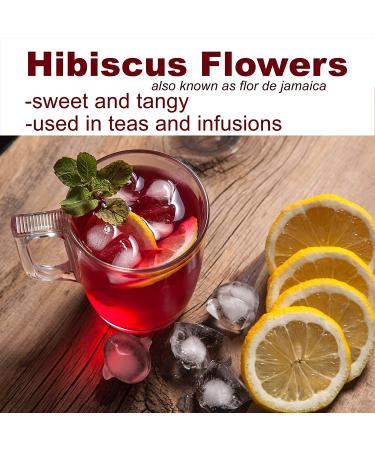 Ole Rico Dried Hibiscus Flowers 4 oz - Perfect for Hibiscus Tea - 100% Natural, Cut and Sifted - Resealable Bag - 4 Ounce Pack - Buy Online on GoSupps.com