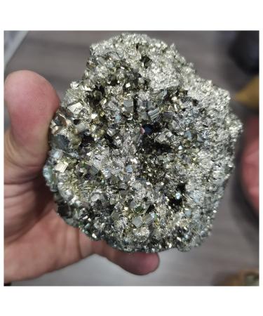 Natural Crystal Rough Natural Copper Pyrite Specimen Chalcopyrite Crystal Rock Stones Original Specimen Cluster Collection Stone Decoration Natural Luster (Size : 450-500g)