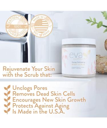 Eva Naturals Honey Peeling Body Scrub - Moisturizing Skin Exfoliator with Natural Extracts | Gift for Men & Women | 8 oz - Buy Online on GoSupps.com