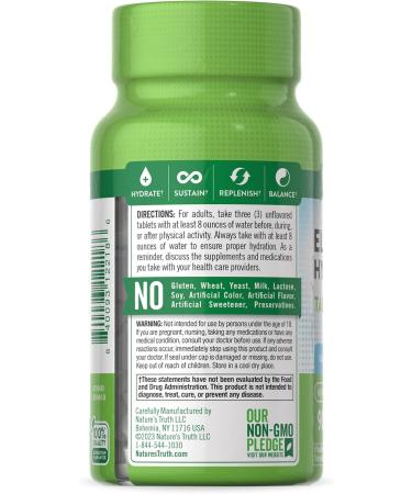 Nature's Truth Electrolyte Tablets | Sugar-Free Vegan Hydration Supplement | 90 Count Non-GMO Gluten Free with Essential Minerals - Buy Online on GoSupps.com