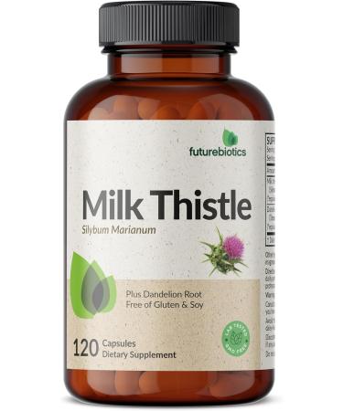 Futurebiotics Milk Thistle Silymarin Marianum & Dandelion Extract Liver Health Support Antioxidant Support Detox 120 Capsules 120 Count (Pack of 1) - Buy Online on GoSupps.com