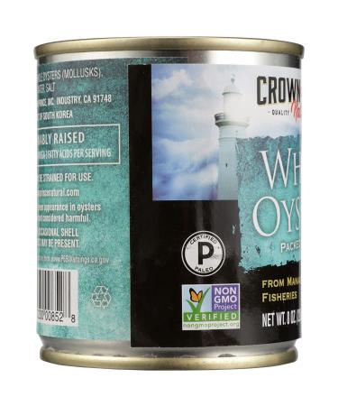 Crown Prince Natural Whole Boiled Oysters in Water - 8 oz | Premium Seafood from a Trusted Brand - Buy Online on GoSupps.com