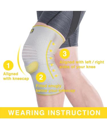 Bracoo Thin Knee Compression Sleeve - Patella Support & Side Stabilizers for Men & Women | Lightweight & Breathable Knee Brace for Pain Relief & Daily Activities - Buy Online on GoSupps.com