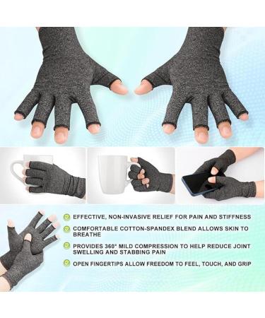 Arthritis Compression Gloves & Button Helper | Fingerless Pain Relief for Carpal Tunnel Rheumatoid & Tendinitis - Hand Support for Men & Women - Buy Online on GoSupps.com