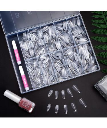Cell 500 Soft Gel Artificial Nail Tips - Full Cover Almond Fake Nails Set with Glue for Nail Art - Buy Online on GoSupps.com