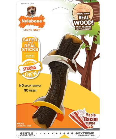 Nylabone Real Wood Stick Chew Toy - Maple Bacon Medium/Wolf Size - Buy Online on GoSupps.com