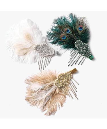 SWEETV Dark Green Rhinestone Flapper Headband - 1920s Great Gatsby Hair Accessories - Buy Online on GoSupps.com