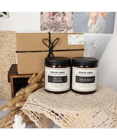 Sensual Lavender and Sandalwood Rose Scented Candles - 2 Pack Gifts for Women, Large Set for Mothers Day, Birthday, Christmas - 14.4 oz - Buy Online on GoSupps.com