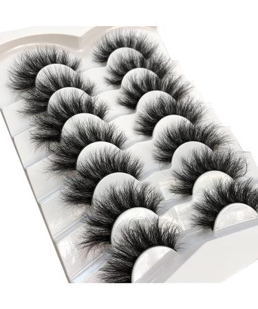 Pooplunch Cat-Eye Fluffy Faux Mink 8D Wispy Lashes - 7 Pairs Pack | Dramatic Long Thick Volume False Eyelashes | 12-18MM - Buy Online on GoSupps.com