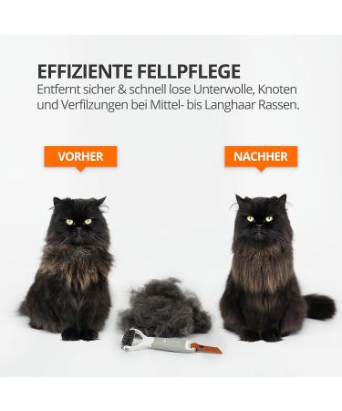 Slit Ear Sub Fur Brush - Pet Brush for Dogs Cats & Horses | Ideal for Long-Haired Breeds | Undercoat Comb for Knots & Mats - M-L - Buy Online on GoSupps.com